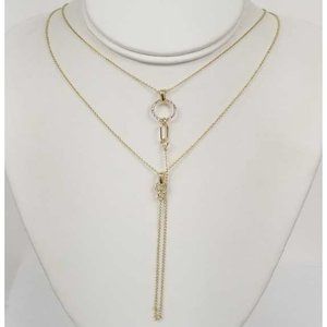 Rebecca minkoff double circle Swarovski necklace
